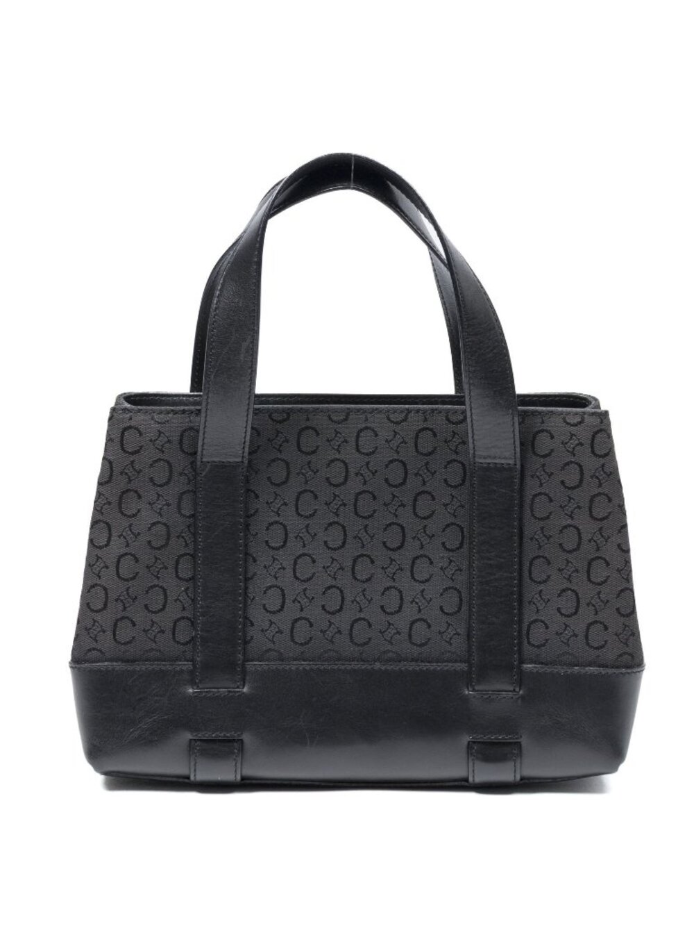 Celine Small Pop Tote Bag Black C Macadam Canvas